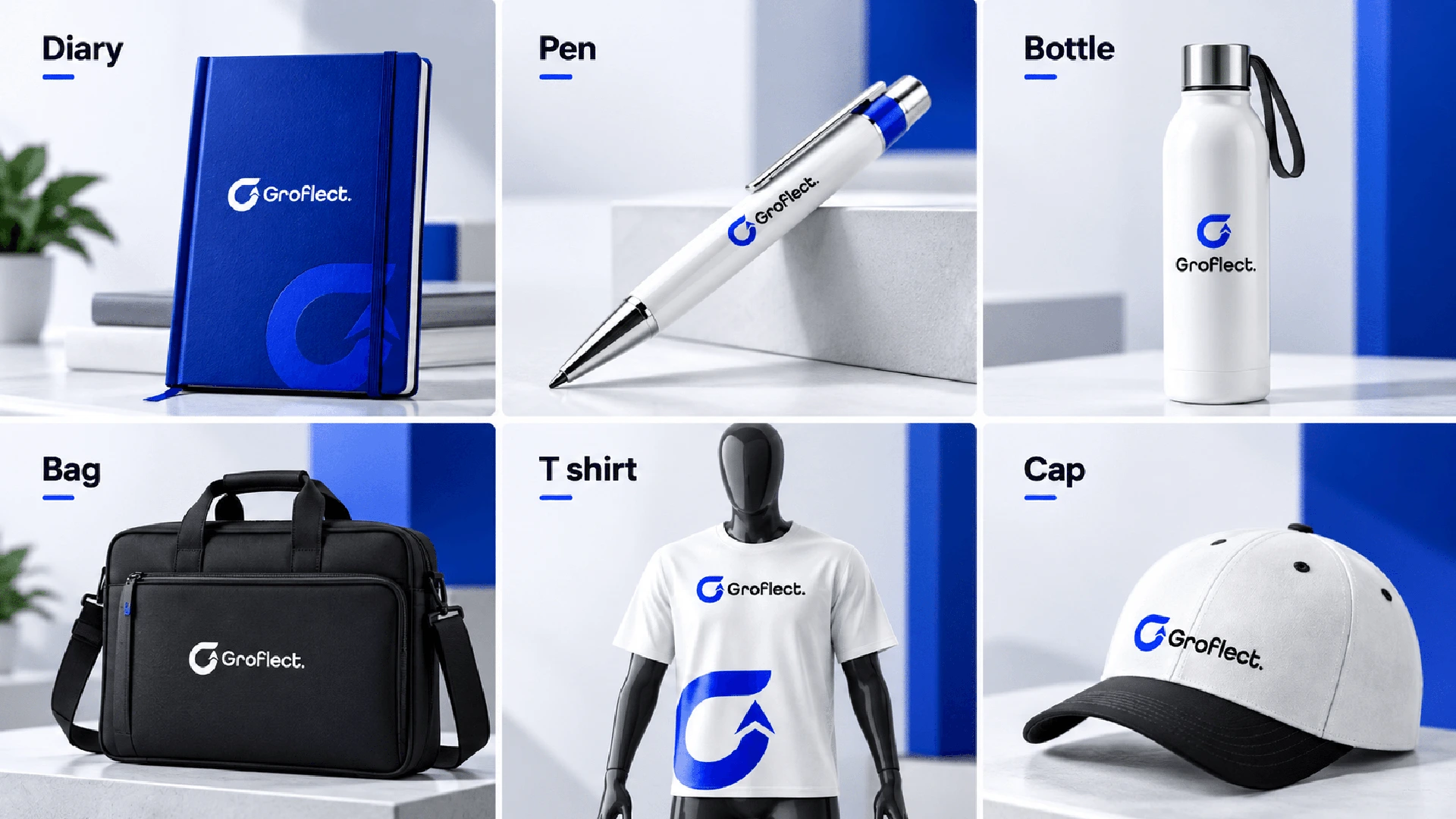 Groflect Brand Identity, UI/UX & Marketing Design | Abdul Rehman Groflect brand identity, UI UX and marketing collateral design for a business growth application